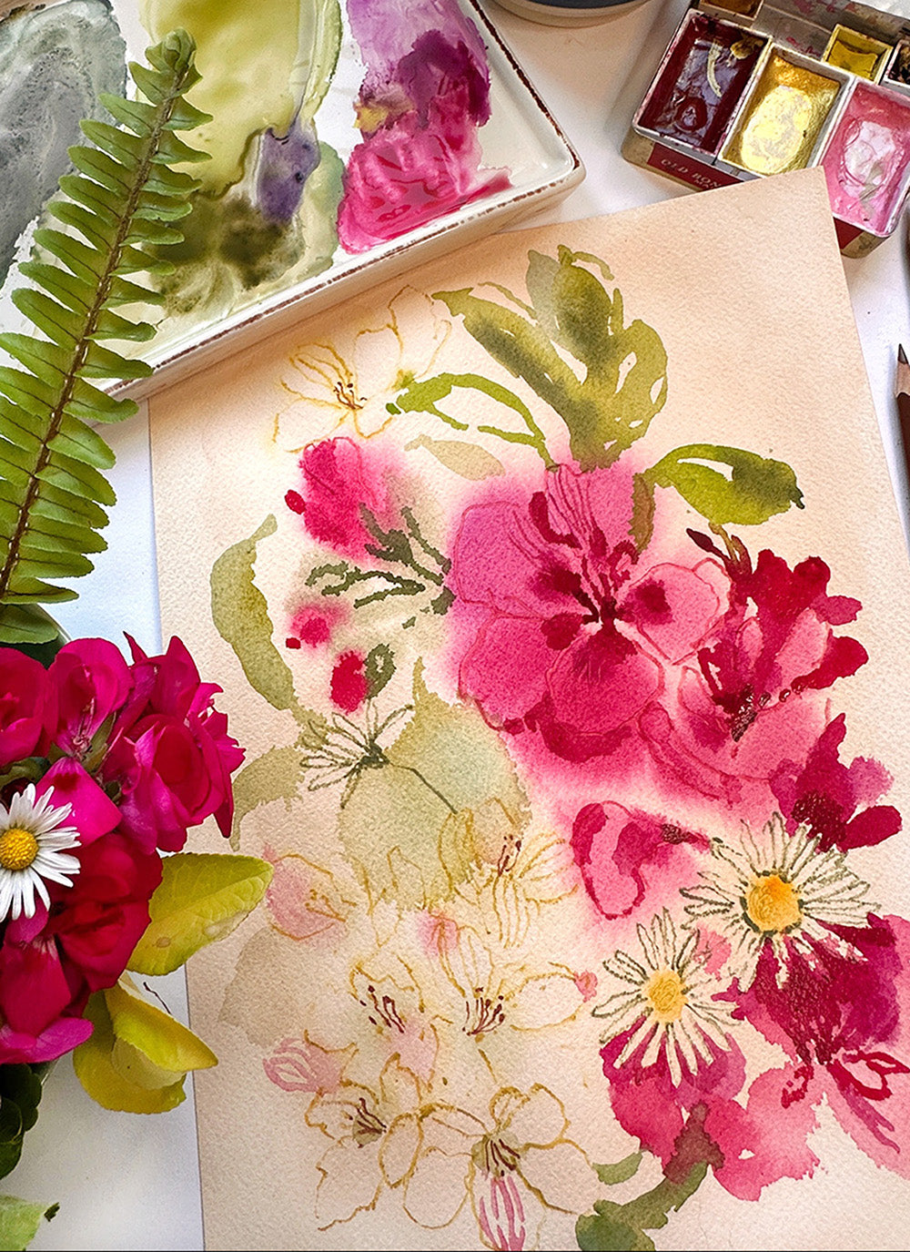 PAINT A GERANIUM WITH ME